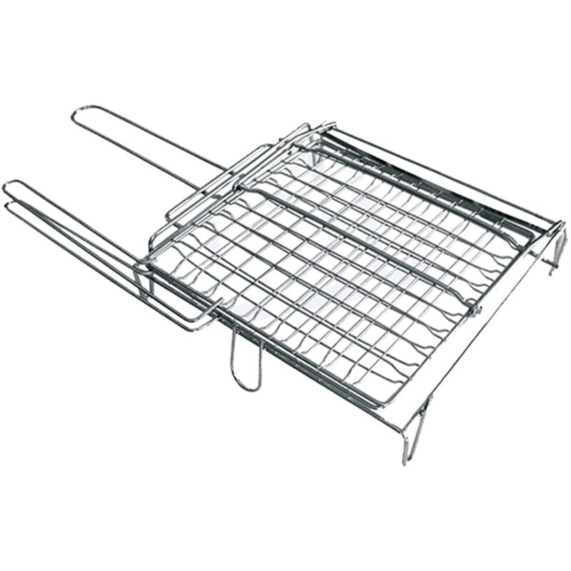 foto del prodotto 5 pz graticola ribaltabile doppia griglia con manico graticole per barbecue arrosti grill campeggio