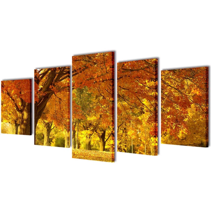 foto del prodotto 5 pz set stampa su tela da muro acero 100 x 50 cm