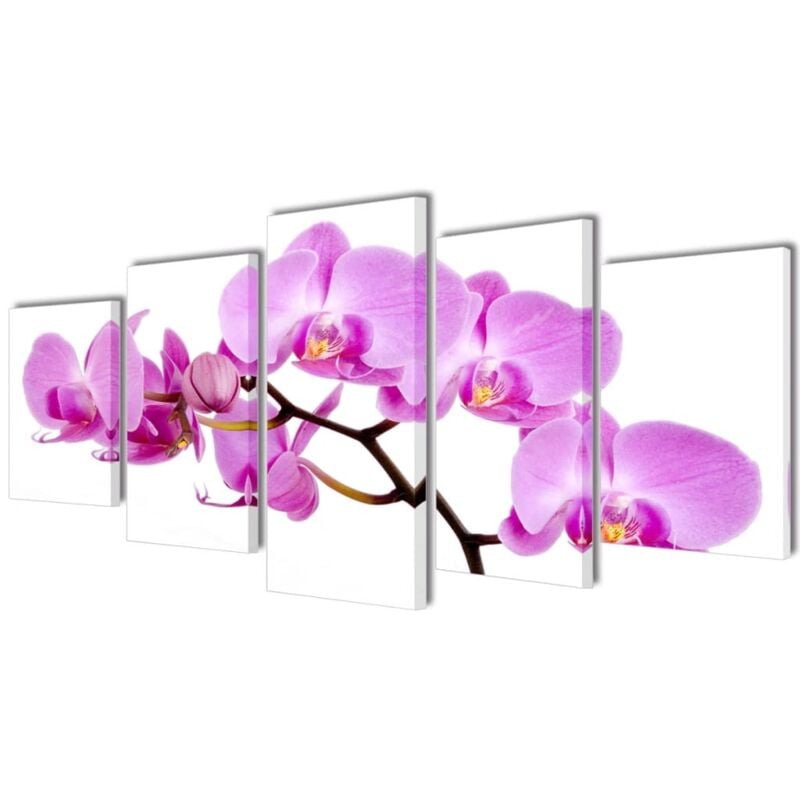 foto del prodotto 5 pz set stampa su tela da muro orchid a 200 x 100 cm