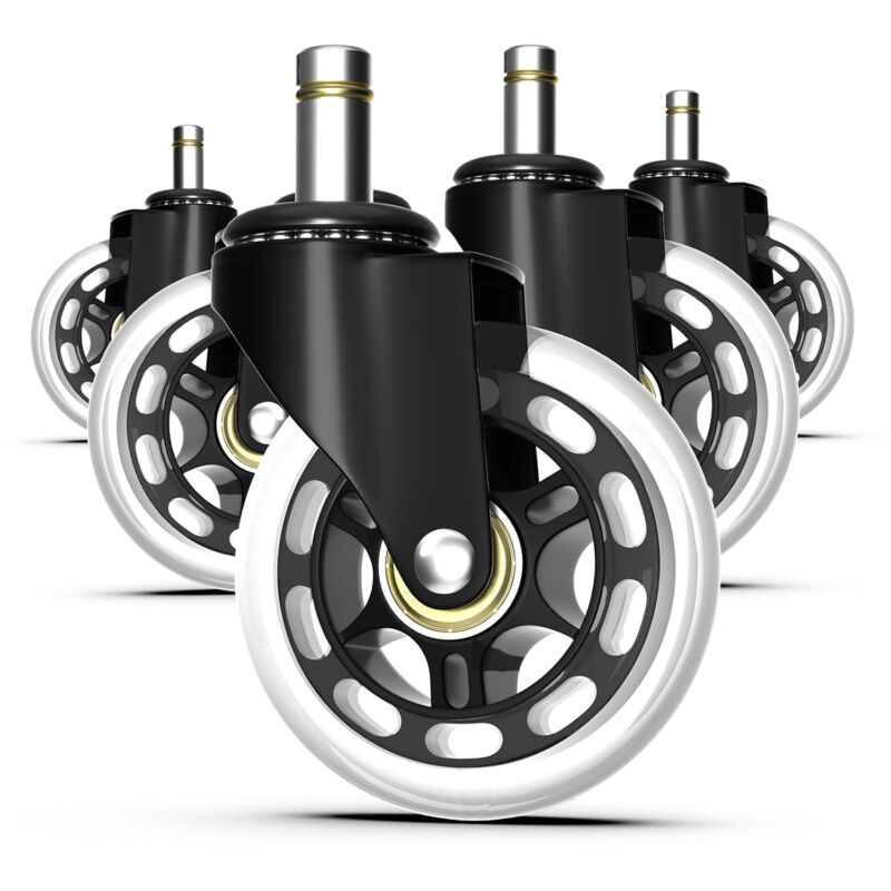 foto del prodotto 5 rotelle per sedia da ufficio 10x22 mm rotelle per sedia da ufficio rotazione a 360 piacevole e silenziosa protegge il pavimento resistente