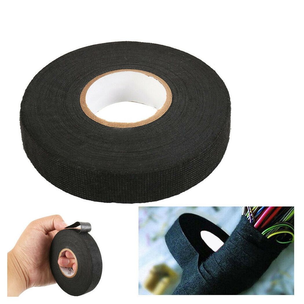 foto del prodotto 5 rotoli di nastro adesivo in tessuto cablaggio cavi 19mm x 25mt trade shop traesio