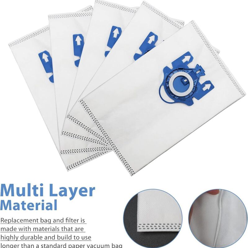 foto del prodotto 5 sacchetti per aspirapolvere miele gn hyclean 3d s8340 c1 c2 c3 accessori
