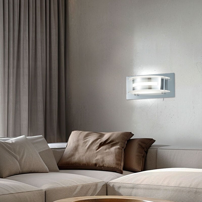 foto del prodotto 5 watt cob led lampada da parete design luce metallo cromato interruttore moderno trio 222070106