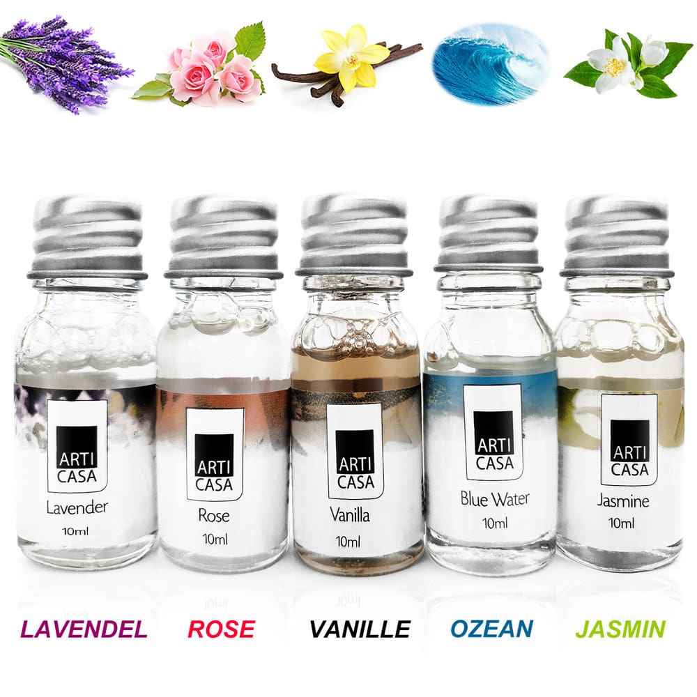 foto del prodotto 5 x 10ml di olio di profumo di lavanda oceano gelsomino rosa vaniglia