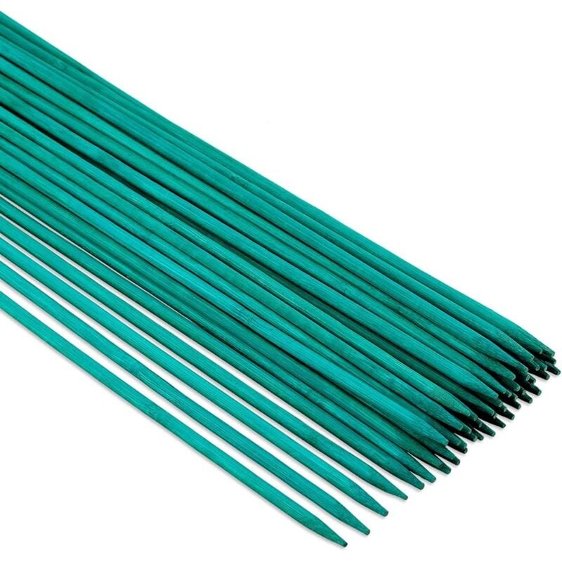 foto del prodotto 50 bastoncini di bamb da 38 cm, supporto per piante rampicanti, orchidee e pomodori con lacci