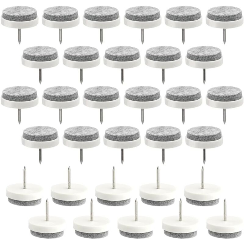 foto del prodotto 50 cuscinetti in feltro per mobili, feltrini scorrevoli per sedia da tavolo, furniture chairs table leg protectors - bianco