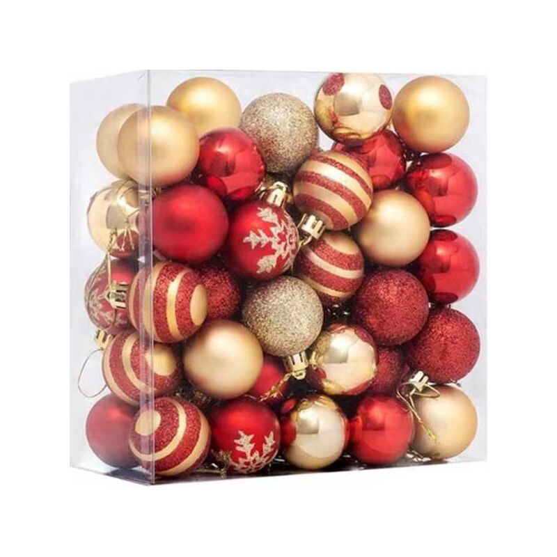 foto del prodotto 50 decorazioni per l albero di natale, palline di natale, decorazioni per l albero di natale, palline di natale con lacci, adatte per decorazioni