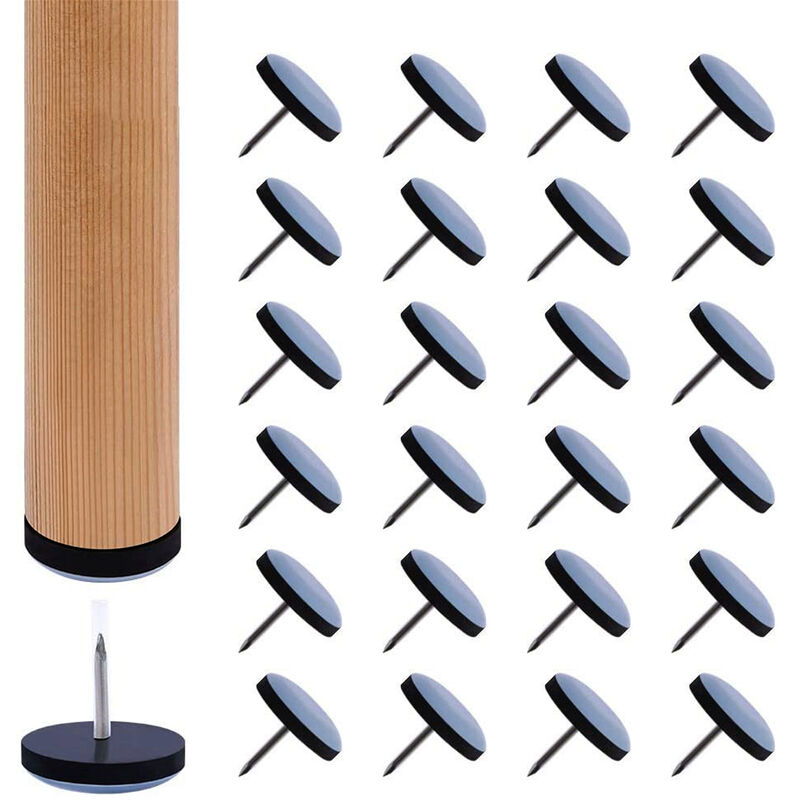 foto del prodotto 50 pcs piedini per mobili in teflon con chiodo 19mm feltrini scivoli rotondo per protezione sedie tavolo armadio