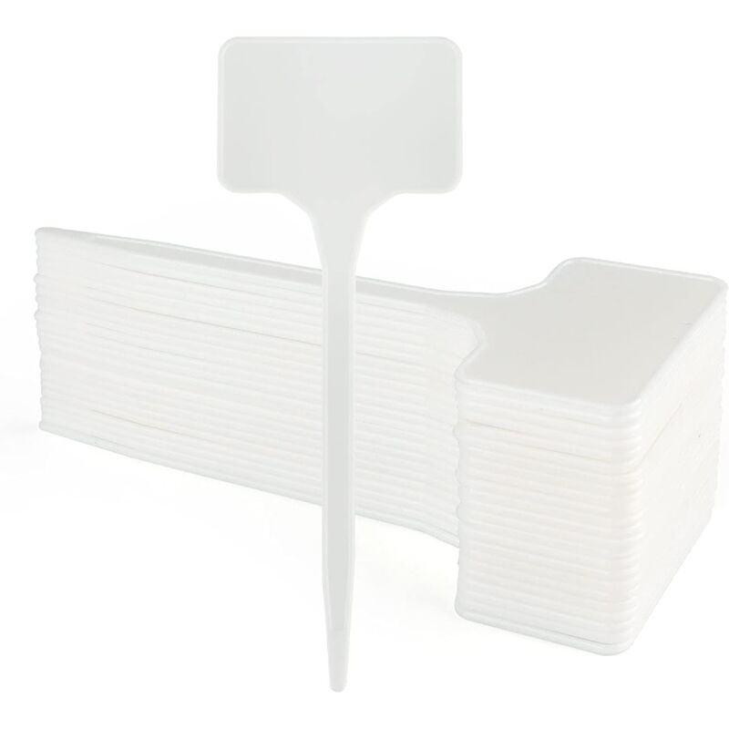 foto del prodotto 50 pezzi 15 cm etichette per piante da esterno in plastica per orto, grandi, bianche sollbry