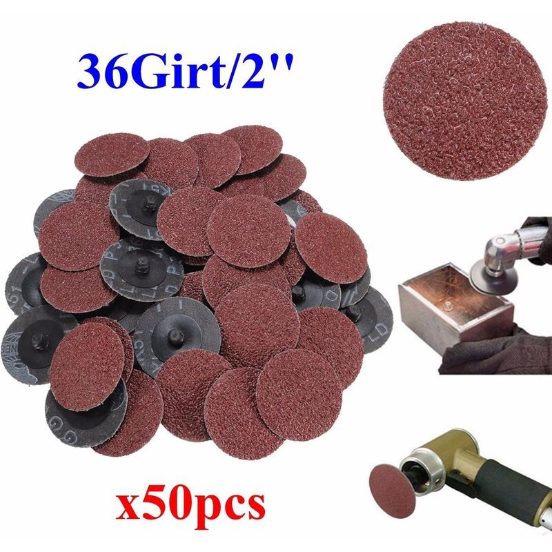 foto del prodotto 50 pezzi 36 grit 2 roll lock dischi abrasivi tipo r roloc adatti per abrasivo dpzo