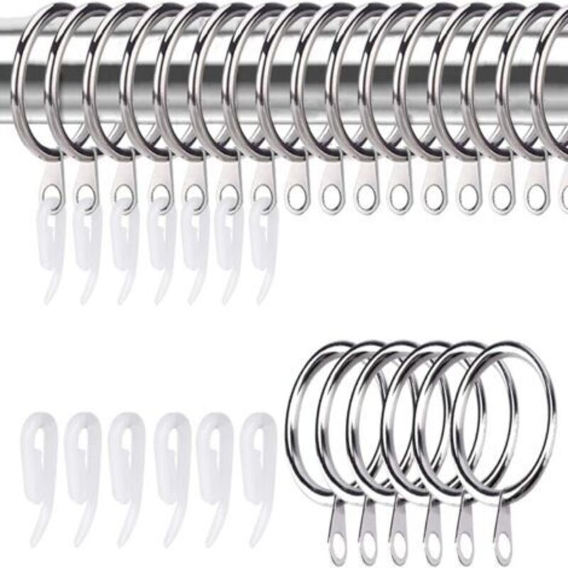 foto del prodotto 50 pezzi anelli per tende diametro 4,3 cm metallo tende da doccia anelli per tende da doccia anelli per tende