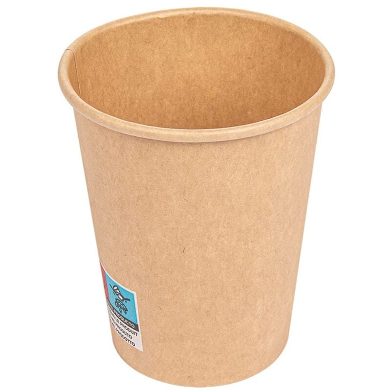 foto del prodotto 50 pezzi bicchieri bevande calde 1 parete 180 ml 260 18 pe g m2 7,2 5,3x7,8 cm marrone cartoncino