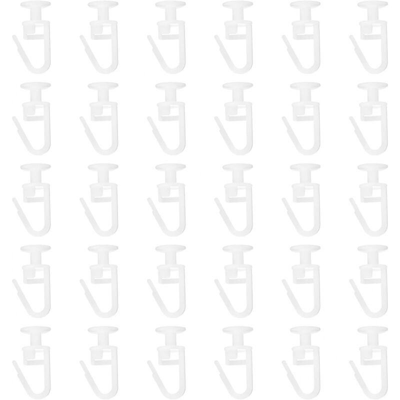 foto del prodotto 50 pezzi di binari per tende, cursori per binari per tende, ganci a clip, ganci per tende per binari per tende di tipo binario