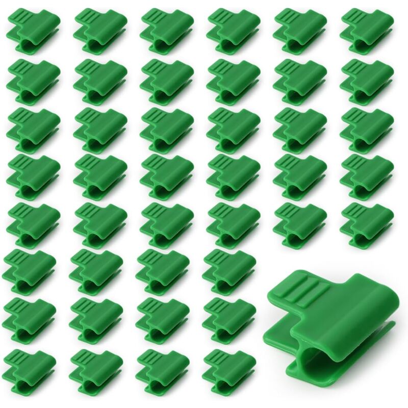 foto del prodotto 50 pezzi di clip per serre da 11 mm, clip per pellicola per serre, morsetto per serre, clip per asta tubolare per serre, clip per cerchio di rete in
