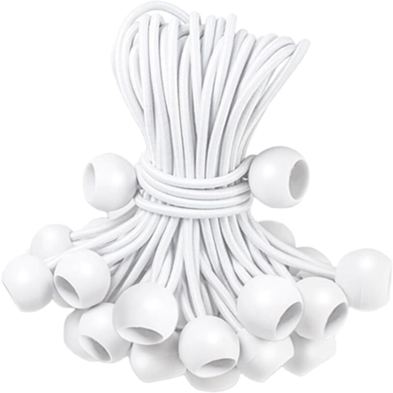 foto del prodotto 50 pezzi di corde elastiche, corda elastica a sfera, corda elastica per teloni, corda elastica con sfera, corda elastica per teloni, tende, campeggio