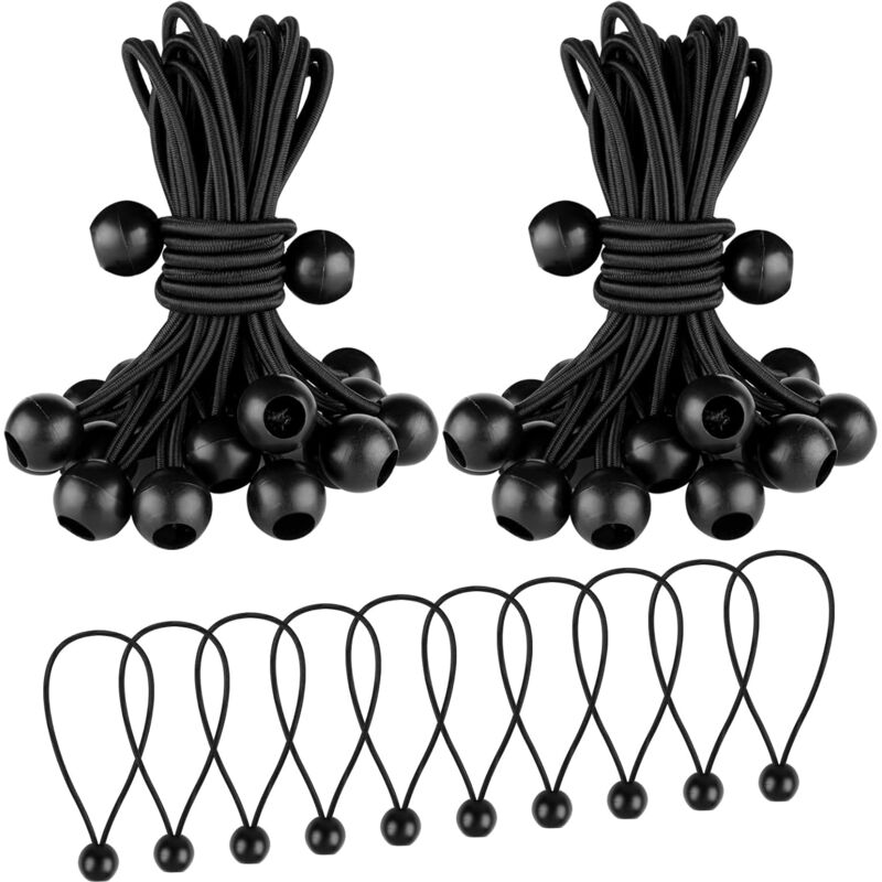 foto del prodotto 50 pezzi di corde elastiche elastiche, corde elastiche flessibili da 150 mm, corde elastiche resistenti, palle di corde elastiche elastiche nere 