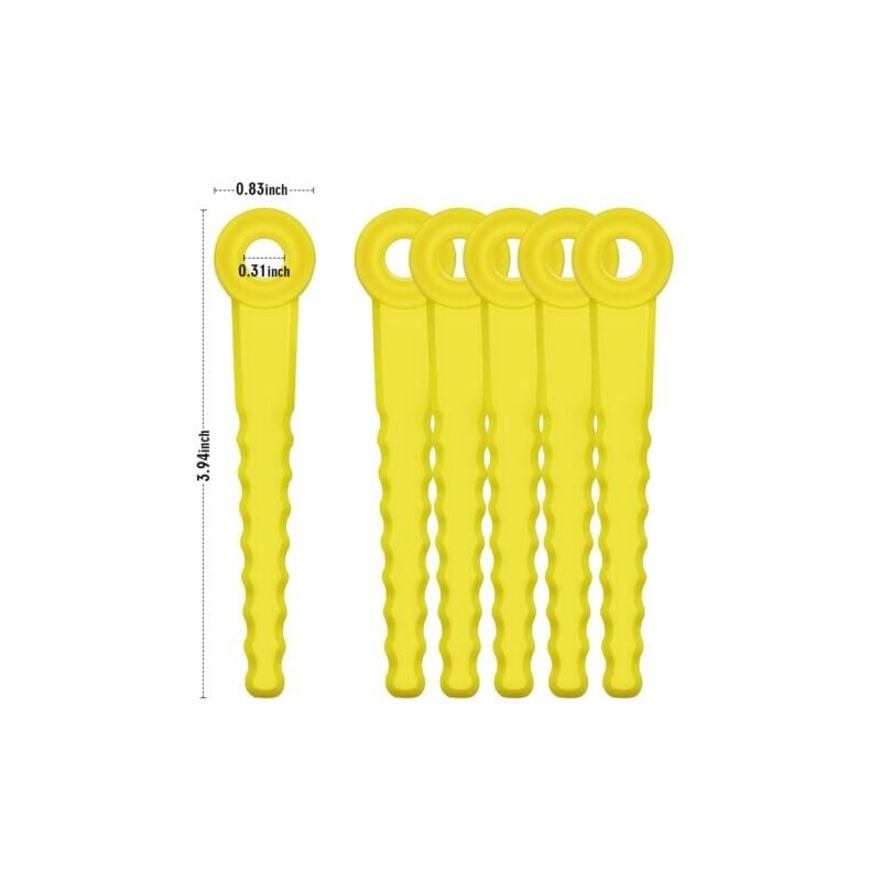 foto del prodotto 50 pezzi di tosaerba con foro rotondo in plastica push n load3 l100 lama in nylon accessori per utensili da giardino in plastica