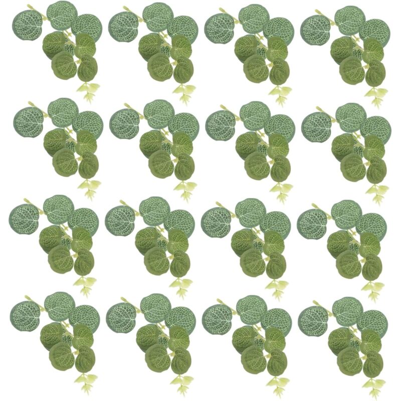foto del prodotto 50 pezzi foglie simulate fogliame artificiale piante finte foglie decorazione piante finte sospese steli finti eucalipto finto