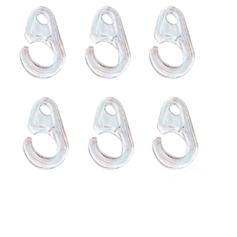 foto del prodotto 50 pezzi ganci plastica trasparenti x bastoni legno ferro battuto 10 mm