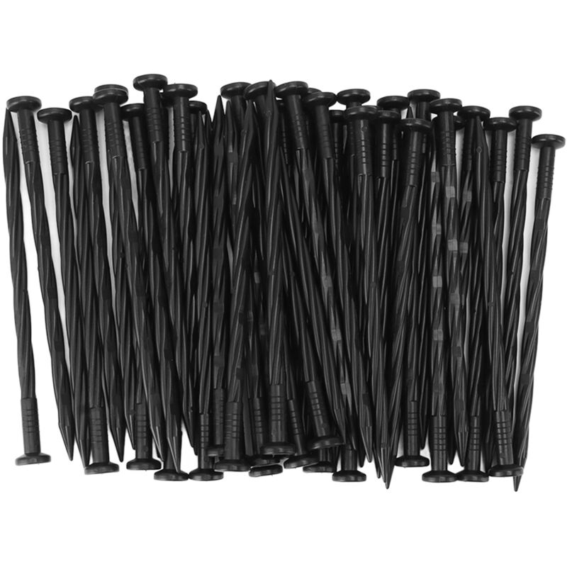 foto del prodotto 50 punte di ancoraggio paesaggistico in nylon a spirale per bordi per bordi per finitrici, barriere per erbacce, tende per tappeti erbosi eosnow