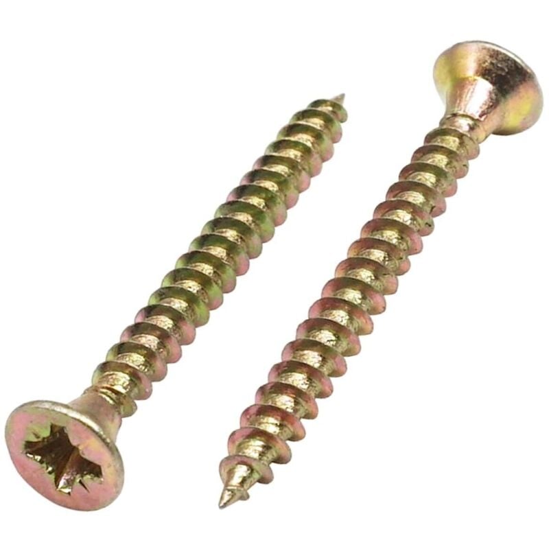 foto del prodotto 50 pz viti vite zincate gialle per legno truciolare 5x25 mm