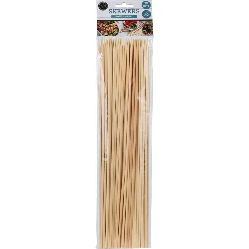 foto del prodotto 50 spiedini in bambu 40cm per cucina barbecue