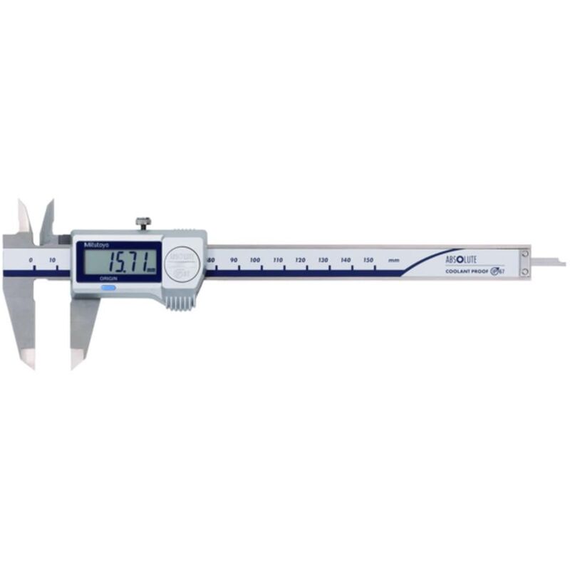 foto del prodotto 500 706 20, calibro digitale abs coolantproof, 0 150 mm, 0,01 mm, ip67, piatta, metrico, senza uscita dati mitutoyo