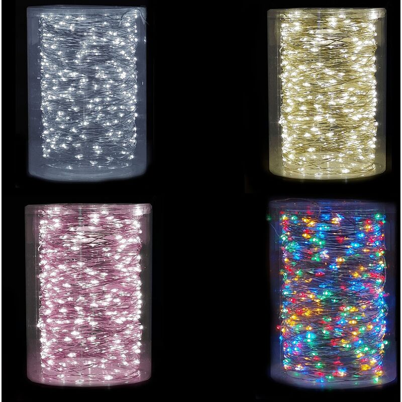 foto del prodotto 500 luci micro led per albero di natale bianco caldo freddo rosa multicolor 37m addobbi decorazioni esterno casa catena luminosa colorigenerali 