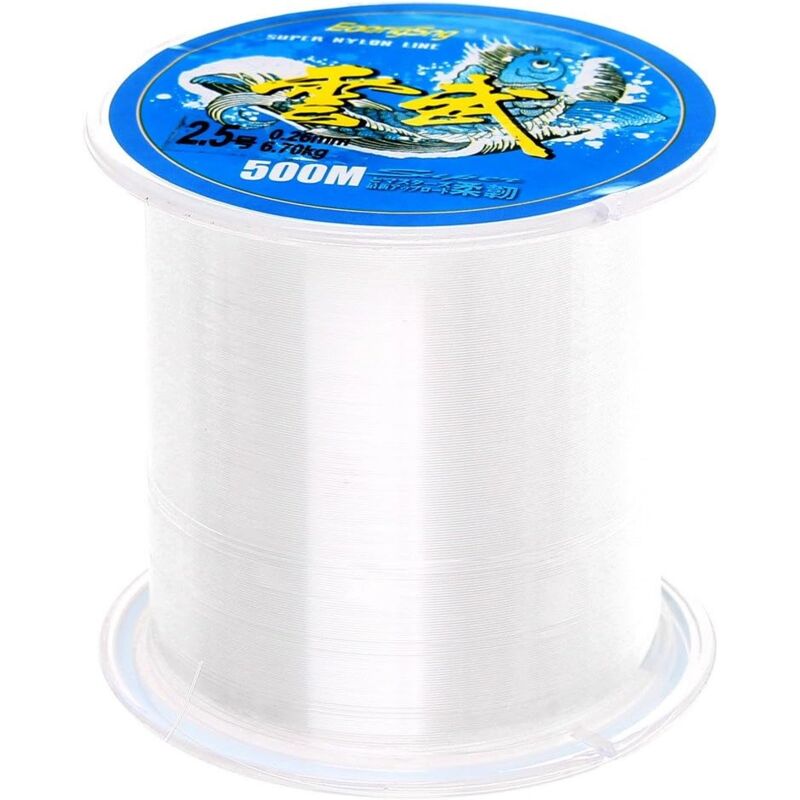 foto del prodotto 500 metri di lenza da pesca monofilamento in nylon trasparente diametro circa 0,26 mm