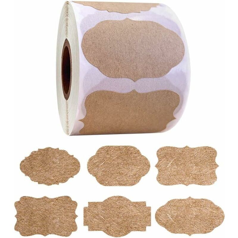 foto del prodotto 500 pezzi kraft fatto a mano adesivo da forno etichetta autoadesiva adesivi fatti a mano etichette regalo di natale etichette regalo per le feste in