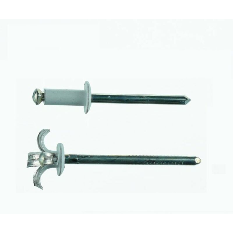 foto del prodotto 500 rivetti graf alluminio chiodo acciaio zincato bianco ral 9010 4.8x12mm sacto