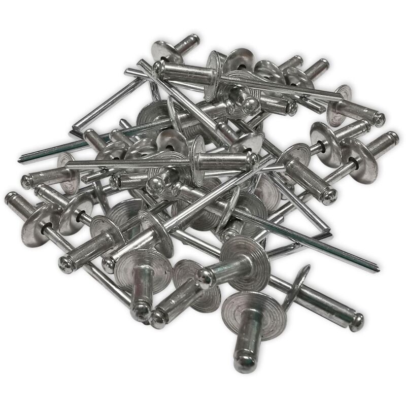 foto del prodotto 500 rivetti in alluminio a testa extra larghezza 12 mm 4 x 10 corde d acciaio