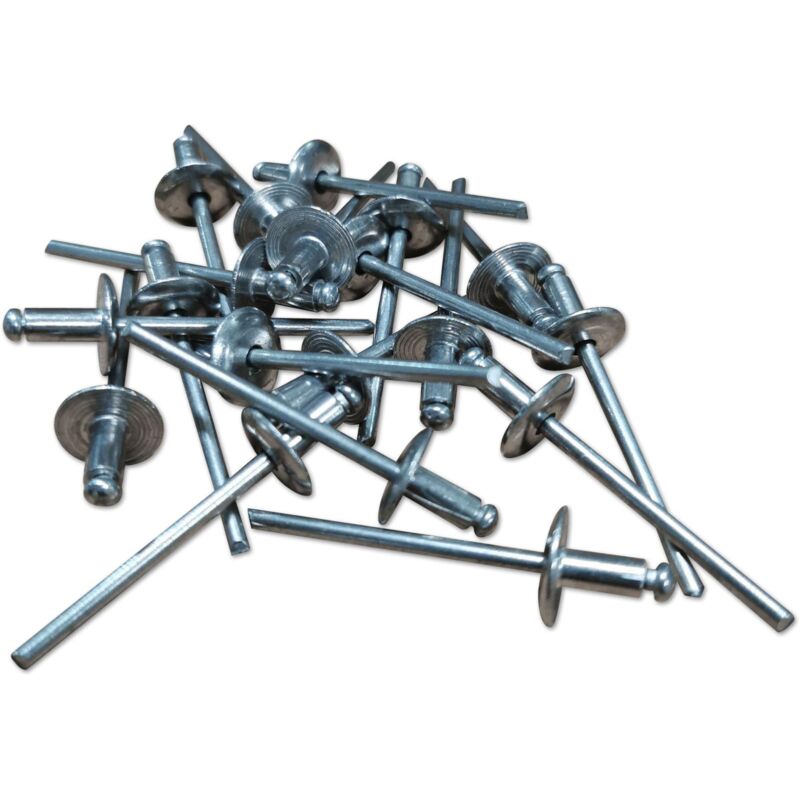 foto del prodotto 500 rivetti in alluminio a testa extra larghezza 12 mm 4 x 8 corde d acciaio