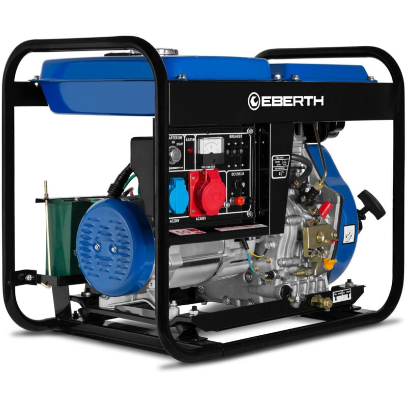 foto del prodotto 5000 watt generatore diesel (motore diesel 10 hp, 4 tempi, trifase, 1x 400v, 1x 230v, 1x 12v, avviamento elettrico)
