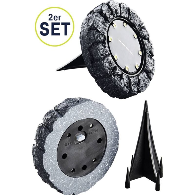 foto del prodotto 500581 siena lampada led per giardino kit da 2 led monocolore led a montaggio fisso grigio scuro heitronic