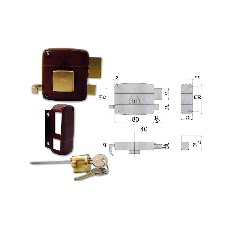 foto del prodotto 50110 50 1 serratura applicare cil stac dx cisa