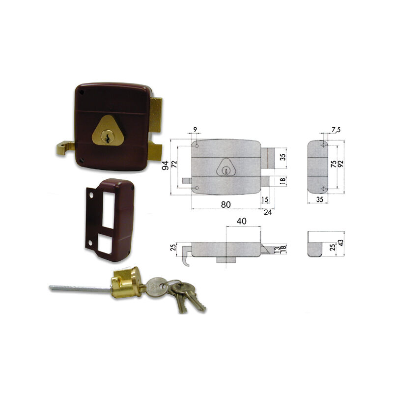 foto del prodotto 50120 50 1 serratura applicare cil stac dx cisa