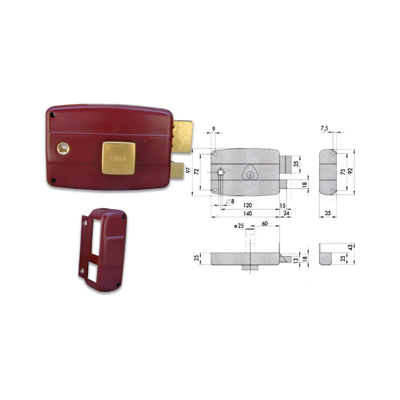 foto del prodotto 50181 60 1 serratura applicare cil fisso dx cisa