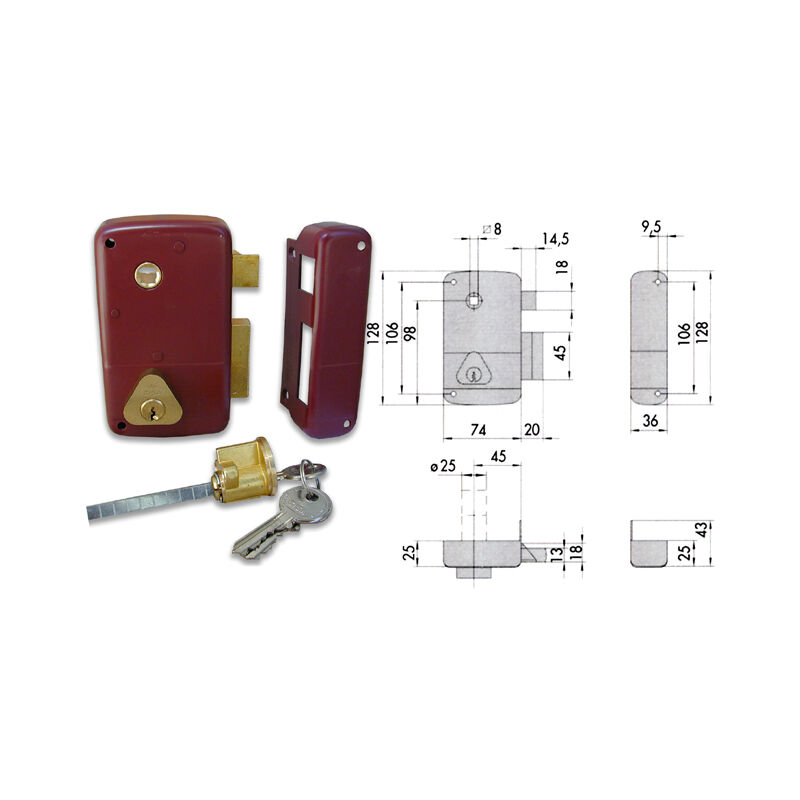 foto del prodotto 50210 45 1 serratura applicare cil stac dx cisa