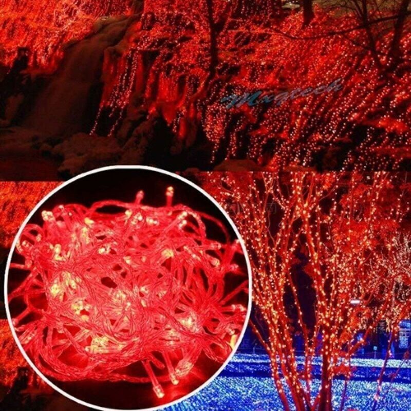 foto del prodotto 50m 400 led string lights carnevale matrimonio esterno interno giardino illuminazione rosso 