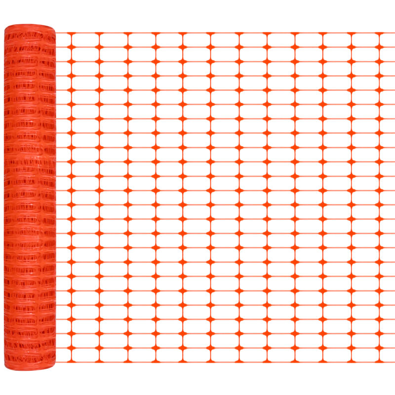 foto del prodotto 50m rete per pollame in plastica pe per frutteti, fattorie, animali, orti, costruzione recinto gioco per la famiglia, area pubblica, arancione