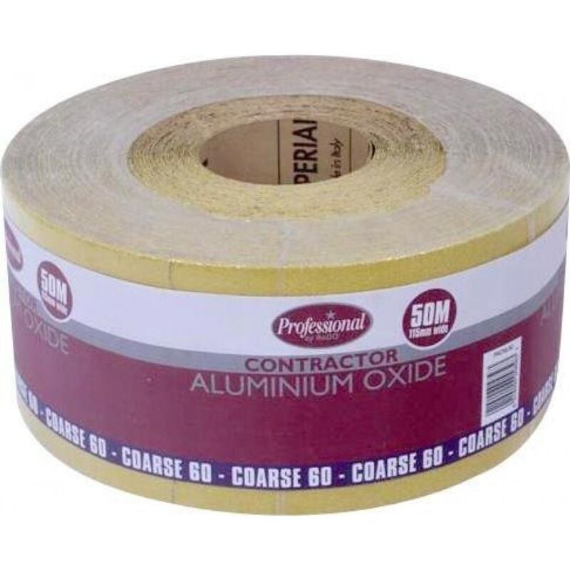 foto del prodotto 50m rotolo 60 grit grana grossa giallo ossido di alluminio carta abrasiva per la levigatura di legno, vernice, gesso, stucco, metallo e altro, carta