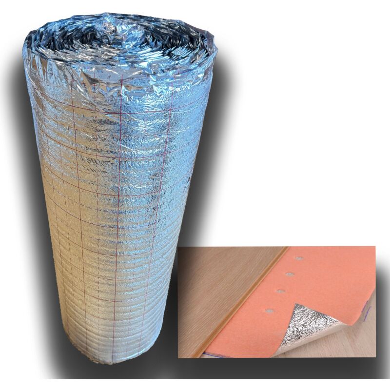 foto del prodotto 50mq di tappetino tecnico professionale 3mm per sottofondi normali e riscaldati, acquastop per pavimenti flottanti