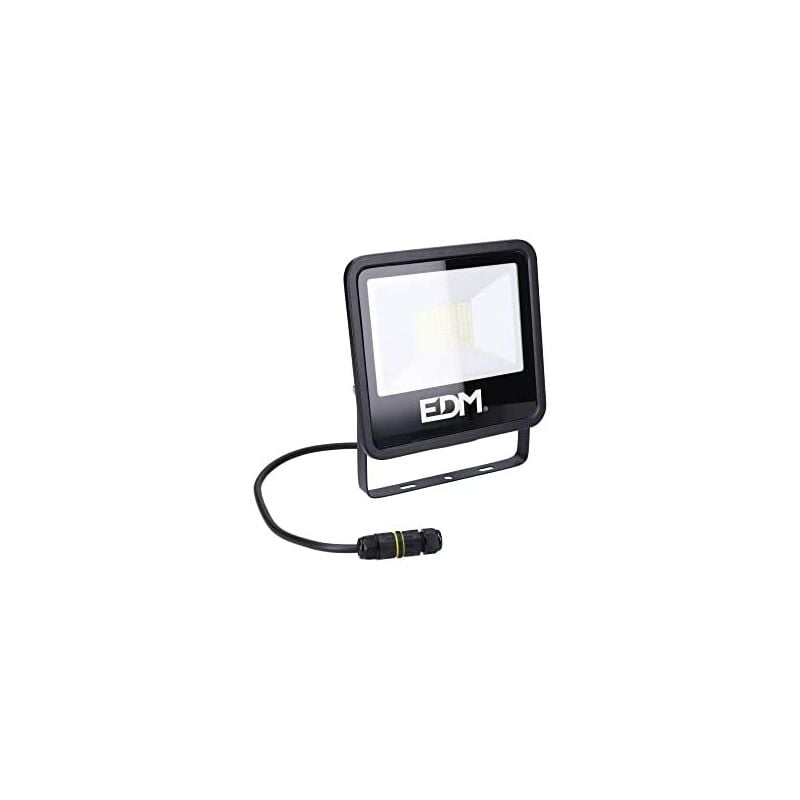 foto del prodotto 50w faretto led 4000lm 6400k luce fredda serie nera 19,2x17,5x2,9cm edm