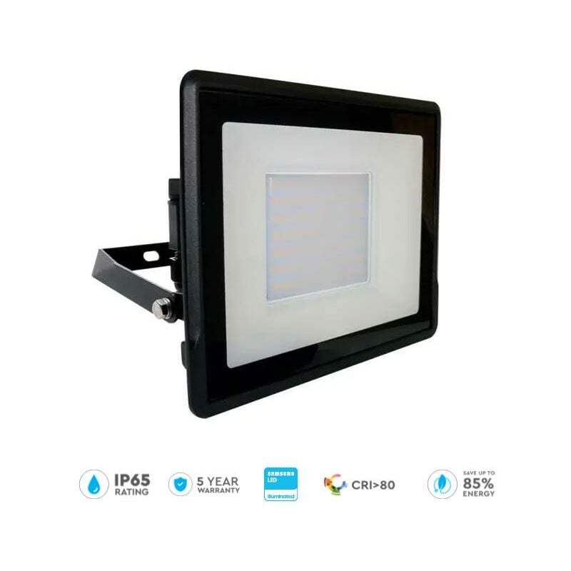 foto del prodotto 50w led proiettore samsung chip corpo nero 4000k luce naturale