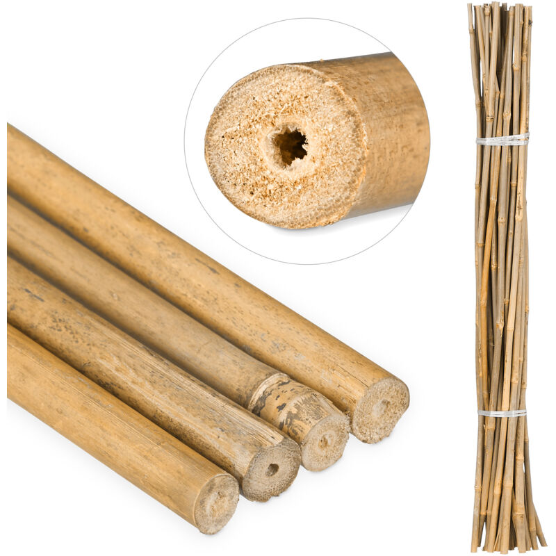 foto del prodotto 50x canne di bamb 105 cm, in bamb naturale, sostegno per piante rampicanti o decorazione, naturale