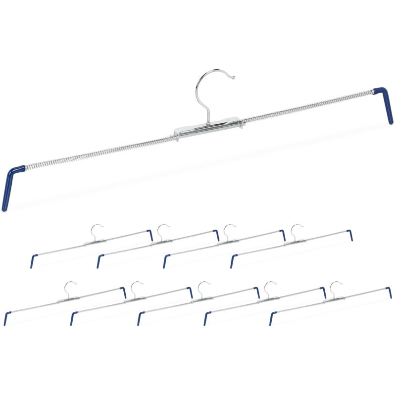 foto del prodotto 50x grucce per pantaloni, antiscivolo, per gonne, stampella a spirale, larghezza 30 50 cm, argento blu