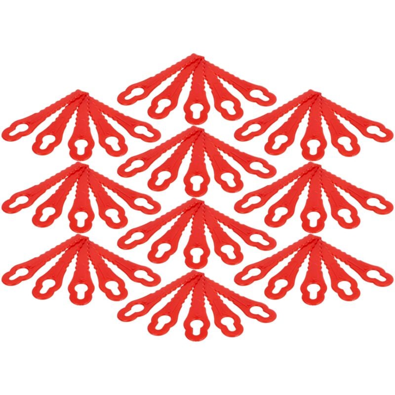 foto del prodotto 50x lama di ricambio compatibile con einhell bg-ct 18 li, ge-ct 18 li, ge-ct 18 li kit tagliaerba - rosso, in poliammide - vhbw