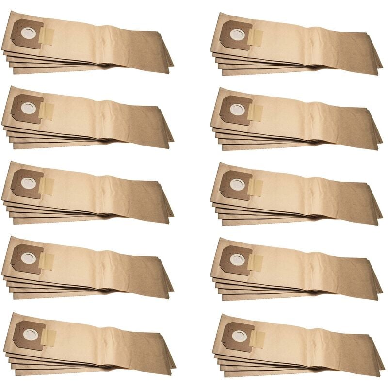 foto del prodotto 50x sacchetti compatibile con k rcher nt 45 1 tact te ec, nt 45 1 tact te m, nt 55 1 tact aspirapolvere in carta, 75,5cm x 20cm, marrone vhbw