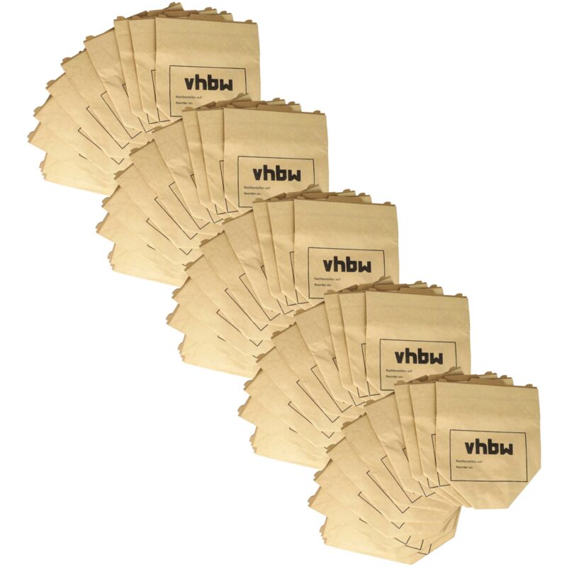 foto del prodotto 50x sacchetto sostituisce swirl v64 per aspirapolvere in carta, 24,5cm x 20,5cm, marrone vhbw